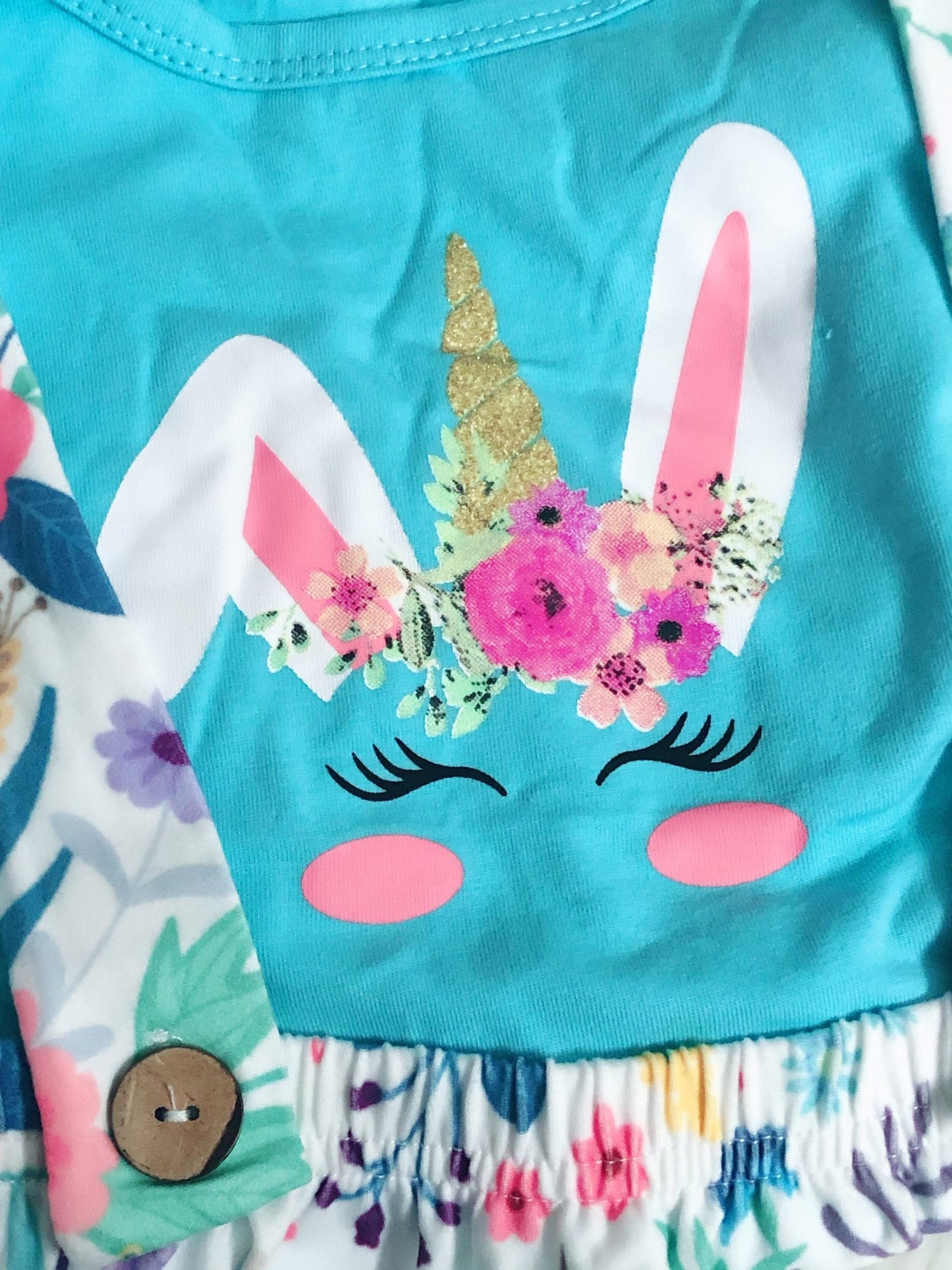 Bunny Floral Overall Skirt Set - Nico Bella Boutique 