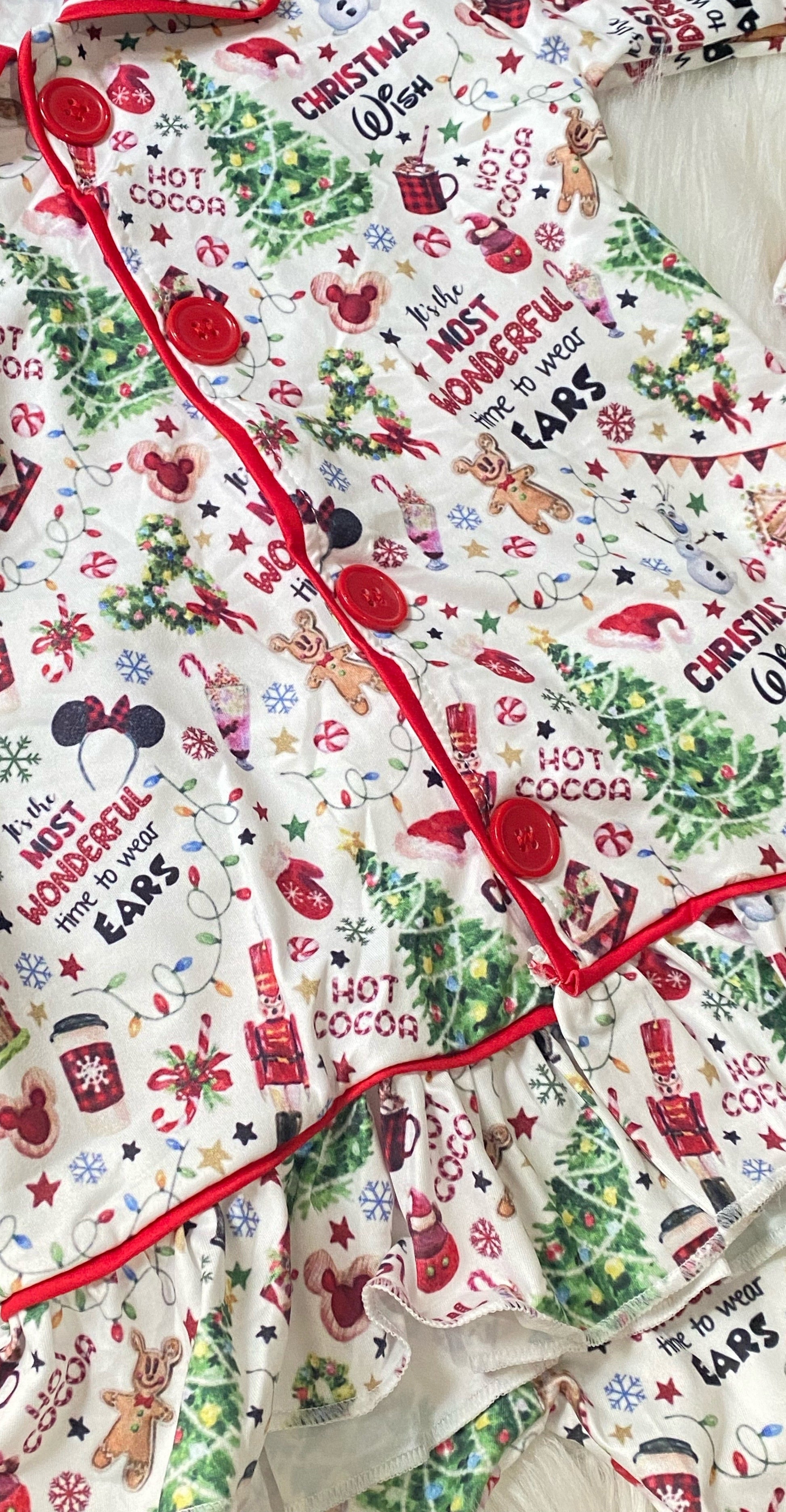 Girls Disney Mickey Christmas Ruffle Pajama Set - Double Take Western Boutique