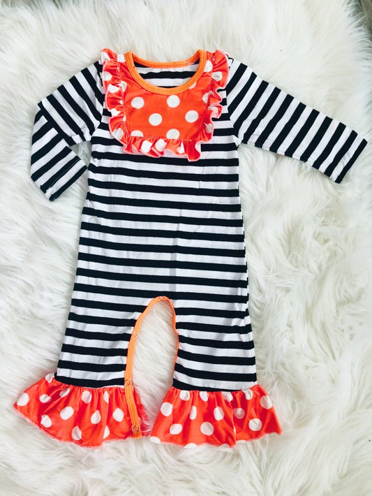 Black and Orange Romper - Nico Bella Boutique 