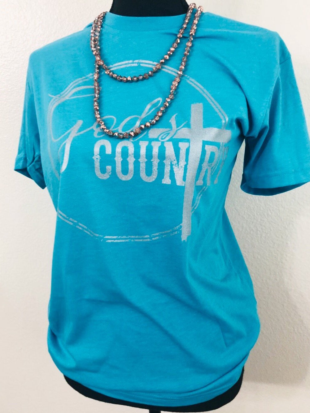 God's Country Silver Turquoise Graphic Tee - Nico Bella Boutique 