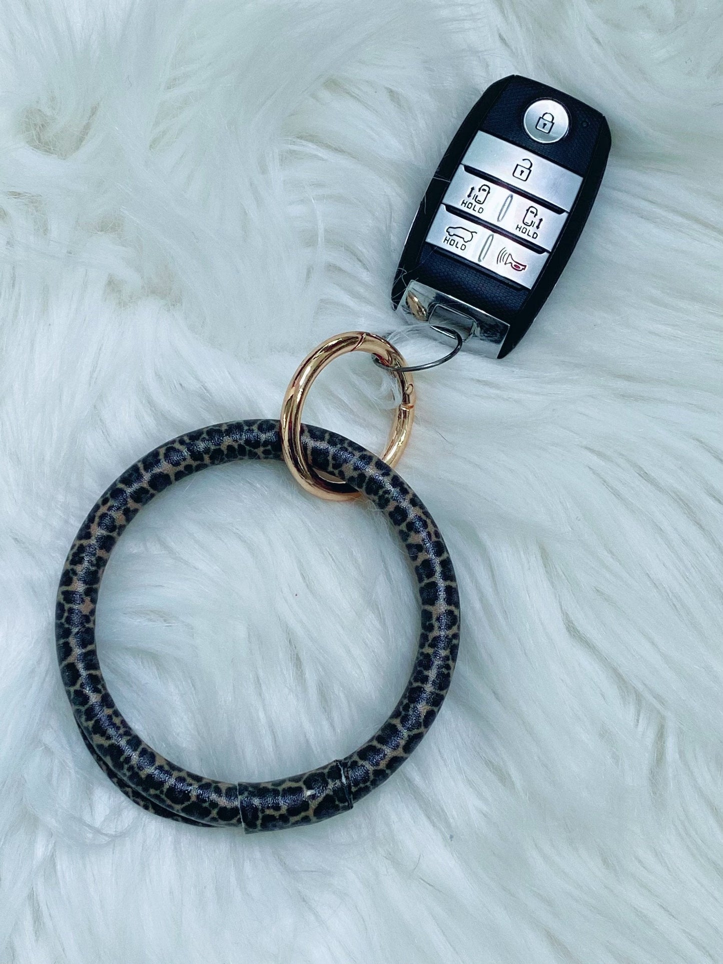 Leopard Wristlet Bangle Keychain - Nico Bella Boutique 