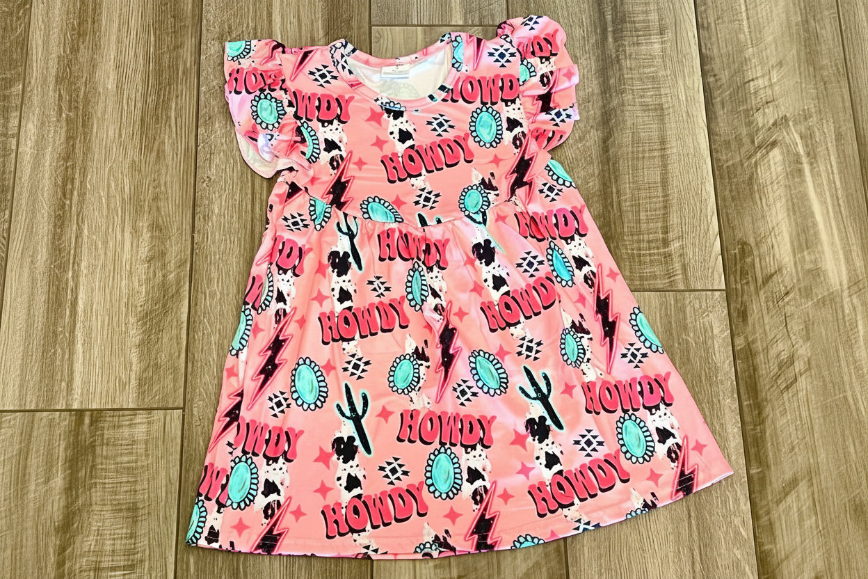 Pink Howdy Cowgirl Pearl Dress