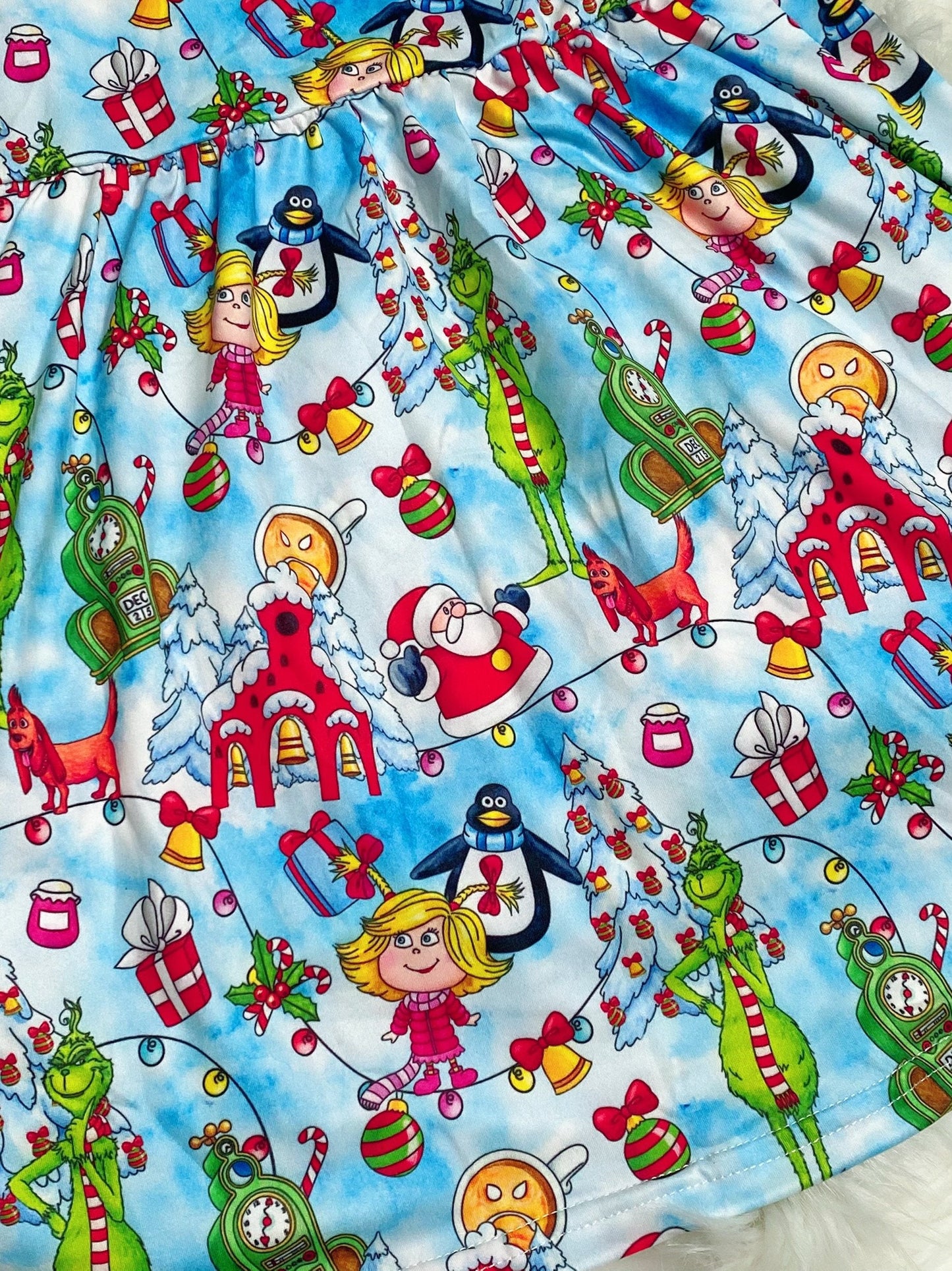 Grinch Christmas Pearl Dress - Nico Bella Boutique 
