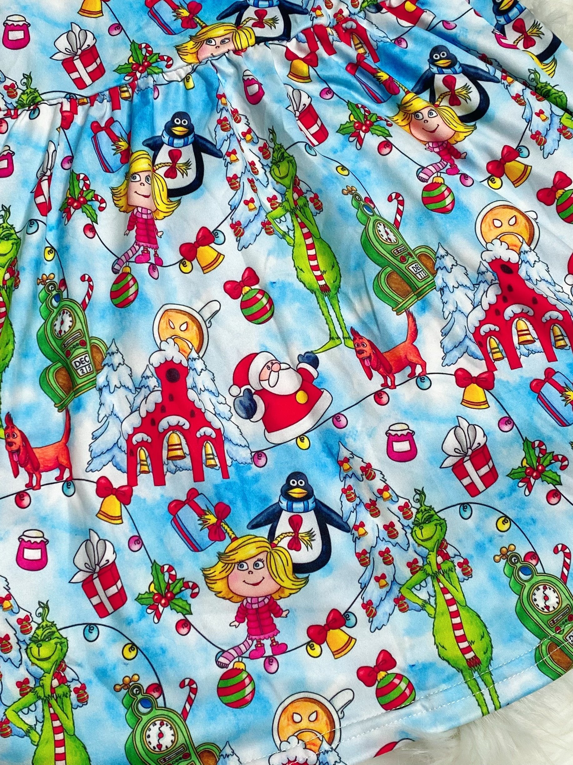 Grinch Christmas Pearl Dress - Nico Bella Boutique 