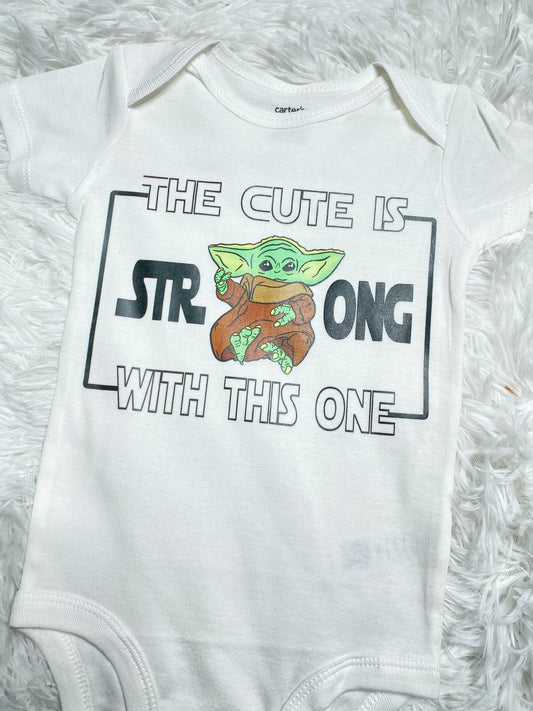 The Cute is Strong with This One Baby Yoda Infant Onesie