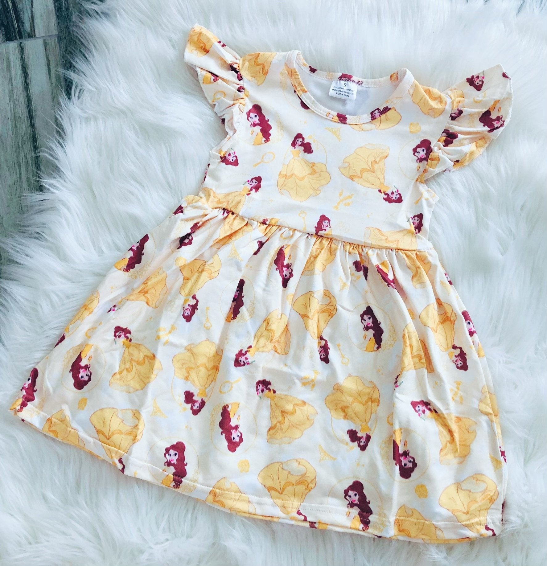 Yellow Belle Girls Pearl Dress - Nico Bella Boutique 