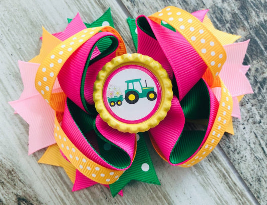 John Deere Hair Bow - Nico Bella Boutique 