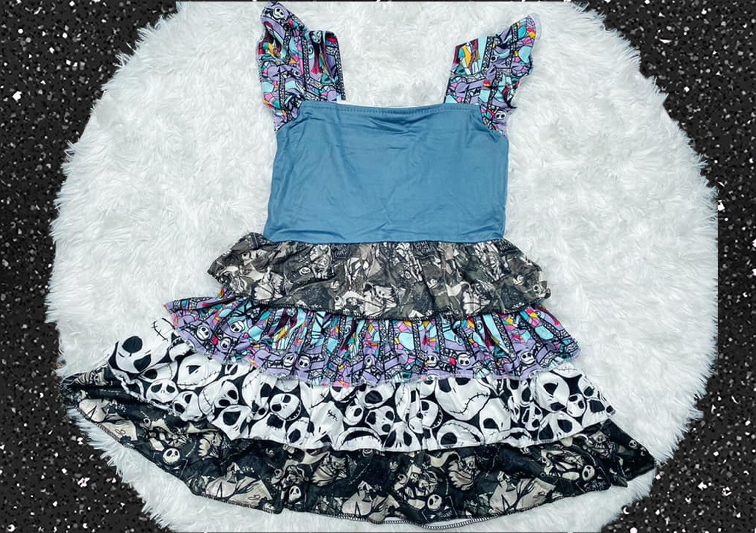 Nightmare Before Christmas Tier Ruffle Dress - Nico Bella Boutique 